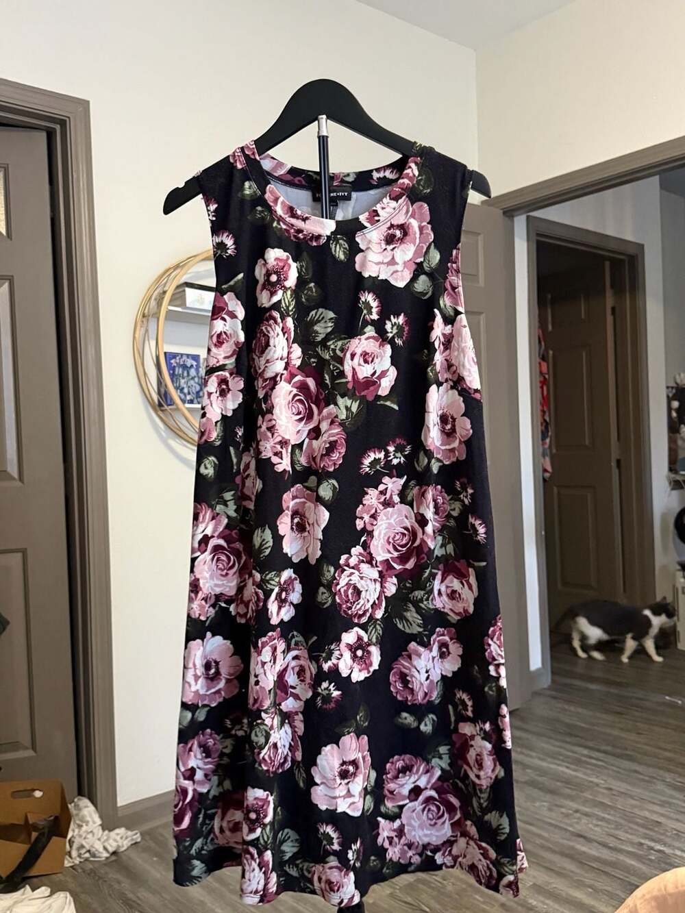Fortune + Ivy Floral Sleeveless Dress Size 1X Black Pink
